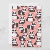 パンダがかわいい子どもを授かる1歳の誕生日パーティー 招待状 (裏面)
