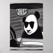 パンダがタクシーを運転する | AIアートポスター ポスター (正面)