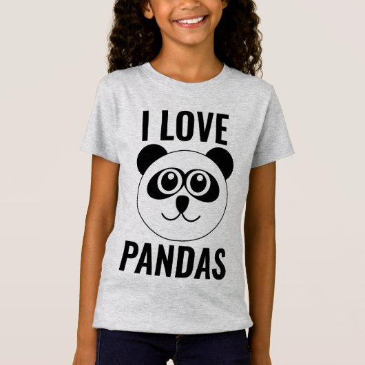 パンダが大好き キッズ 女の子 Tシャツ (正面)