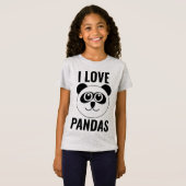 パンダが大好き キッズ 女の子 Tシャツ (正面フル)