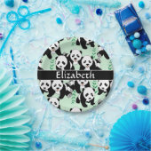 パンダが描くグラフィックで個人設定 ペーパープレート (パーティー)