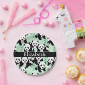 パンダが描くグラフィックで個人設定 ペーパープレート (パーティー)