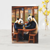 パンダが楽しい時に飲む カード (黄色い花)