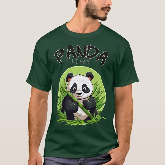 パンダが竹を食べている Tシャツ (正面)