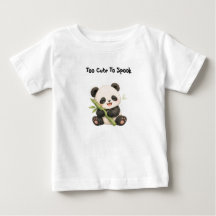 パンダが竹を食べるキッズTシャツ