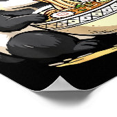 パンダが面白いラーメン noodles を食べる ポスター (角)