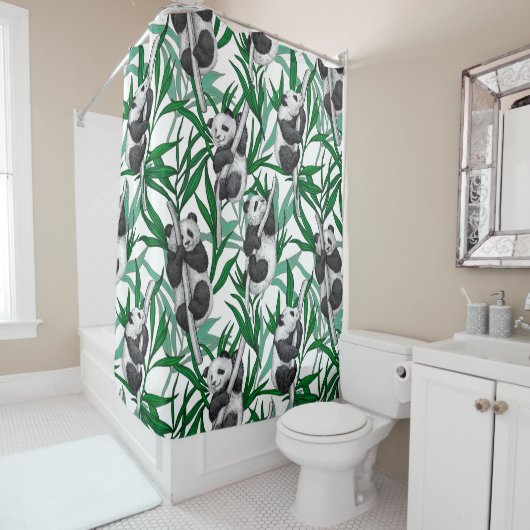 パンダが鳴る シャワーカーテン (インサイチュ)