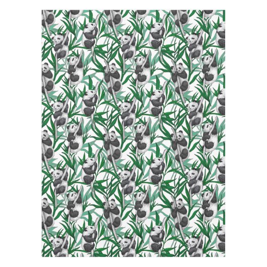 パンダが鳴る テーブルクロス (正面)