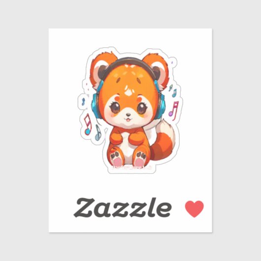 パンダがKポップ音楽を聴く シール (シート)