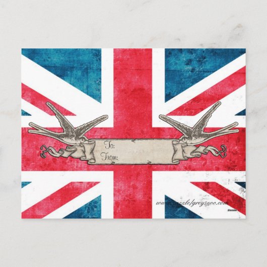 パンダくまのイギリスのバレンタインデーの郵便はがき シーズンポストカード (裏面)