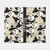 パンダくまのグラフィックはより大きい個人化します フリースブランケット (正面(横))