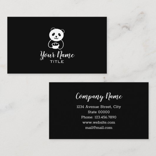 パンダくまのコーヒー食糧名刺 名刺 (正面/裏面)