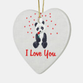 パンダくまのバレンタイン セラミックオーナメント (左)