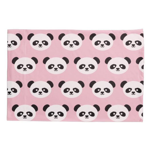 パンダくまの動物のかわいいの子供のパーソナライズなピンク 枕カバー (裏面)