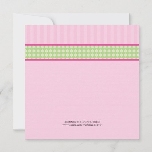 パンダくまの女の子のベビーシャワーの招待状 招待状 (裏面)