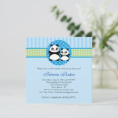 パンダくまの男の子のベビーシャワーの招待状 招待状 (スタンド正面)