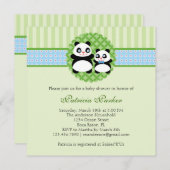 パンダくまの男の子のベビーシャワーの招待状 招待状 (正面/裏面)