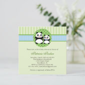 パンダくまの男の子のベビーシャワーの招待状 招待状 (スタンド正面)
