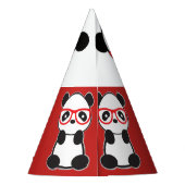 パンダくまの誕生日の帽子-レオンのパンダの漫画くま パーティーハット (裏面)