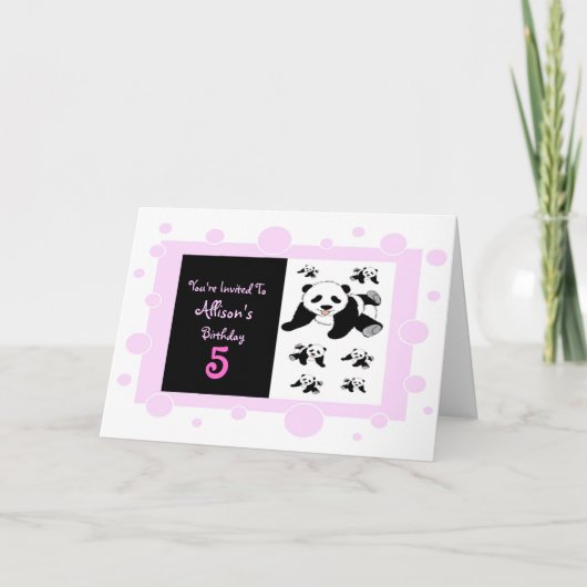 パンダくまの誕生日の招待状 招待状 (正面)