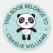 パンダこの本はキッズスクール名ブルーに属している ラウンドシール (正面)
