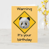 パンダご自分の漫画のスケッチ誕生日カード カード (黄色い花)