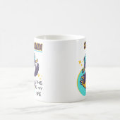 パンダすごいスケートボード長袖 コーヒーマグカップ (中央)