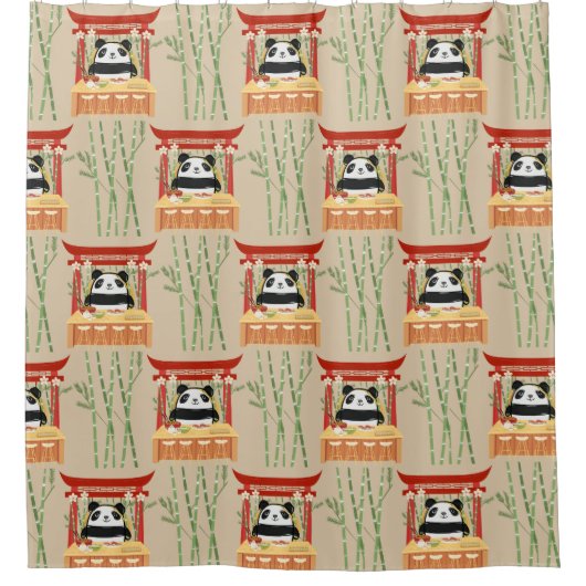 パンダすし シャワーカーテン (正面)
