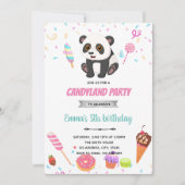 パンダとキャンディの誕生日テーマ招待状 招待状 (正面)