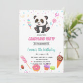 パンダとキャンディの誕生日テーマ招待状 招待状 (スタンド正面)