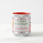 パンダとクマカスタマイズの文字と名前 マグカップ (中央)