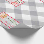 パンダとクマカスタマイズの文字と名前 ラッピングペーパー (角)