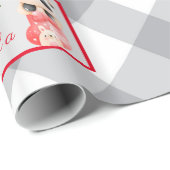 パンダとクマカスタマイズの文字と名前 ラッピングペーパー (ロールコーナー)