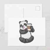 パンダとコーヒーを持って ポストカード (正面/裏面)