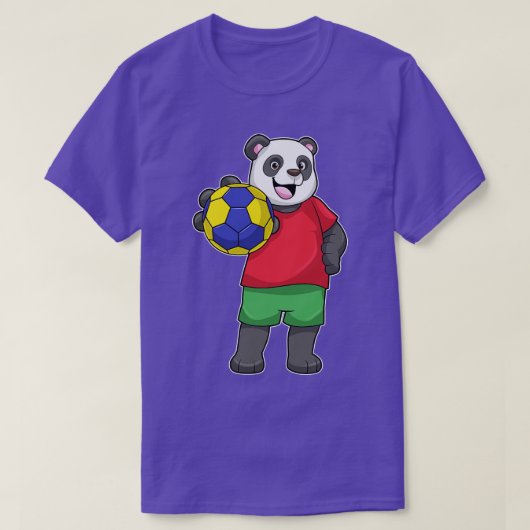 パンダとハンドボールスポーツ Tシャツ (デザイン正面)