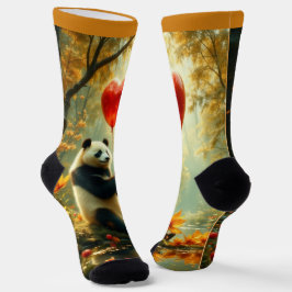 パンダとハート ソックス