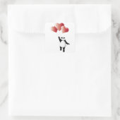 パンダとバルーンのステッカー スクエアシール (バッグ)