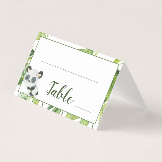 パンダとバンブーベビーシャワー誕生日テーブル番号 (正面)