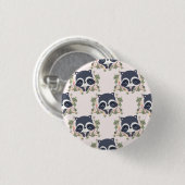 パンダとフラワータトゥー 缶バッジ (正面&裏面)