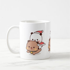 パンダとブラウニーのクマのカップル、メリークリスマス コーヒーマグカップ