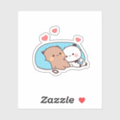 パンダとブラウニーベアカップル睡眠 シール (シート)