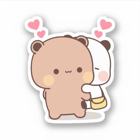 パンダとブラウニーベアカップル シール (正面)