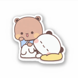 パンダとブラウニーベアカップル シール