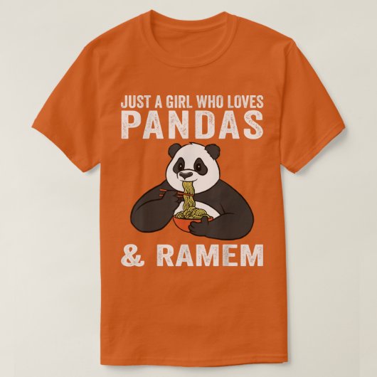 パンダとラーメンを愛する女の子658 Tシャツ (デザイン正面)
