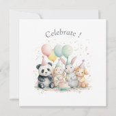 パンダと友人の誕生日とパーティの招待状 (裏面)