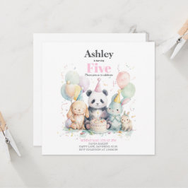 パンダと友人の誕生日とパーティの招待状