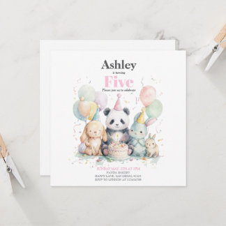 パンダと友人の誕生日とパーティの招待状