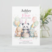 パンダと友人の誕生日とパーティの招待状 招待状 (スタンド正面)