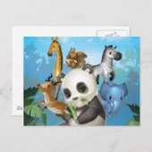 パンダと友人 ポストカード (正面/裏面)