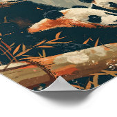 パンダと子犬：ヴィンテージ ポスター (角)